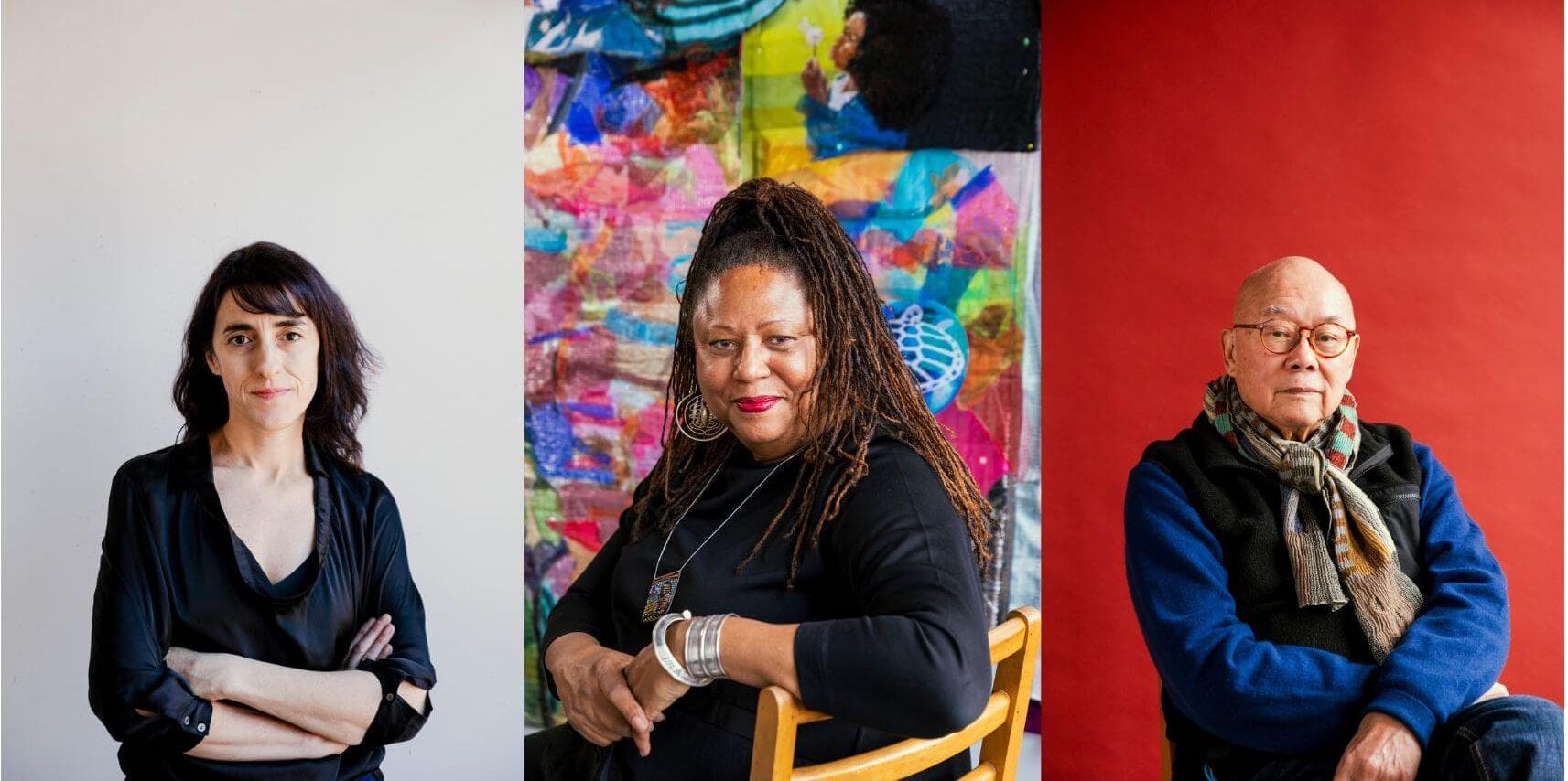 Three artists' headshots