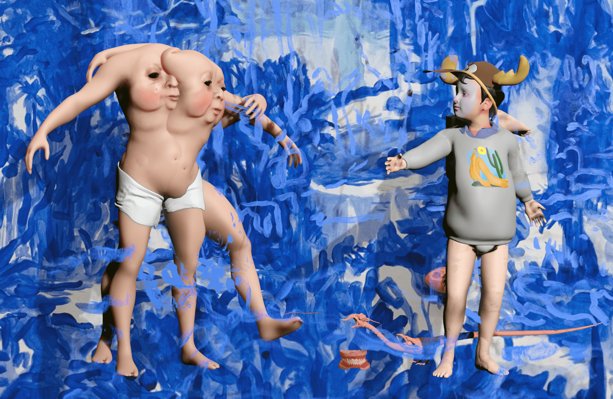 Image of "Ewaipanomas y niño canibal (still on jungle)" by Cristóbal Cea